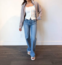 Buttermelon - Mel Collared Zip Front Drawstring Jacket