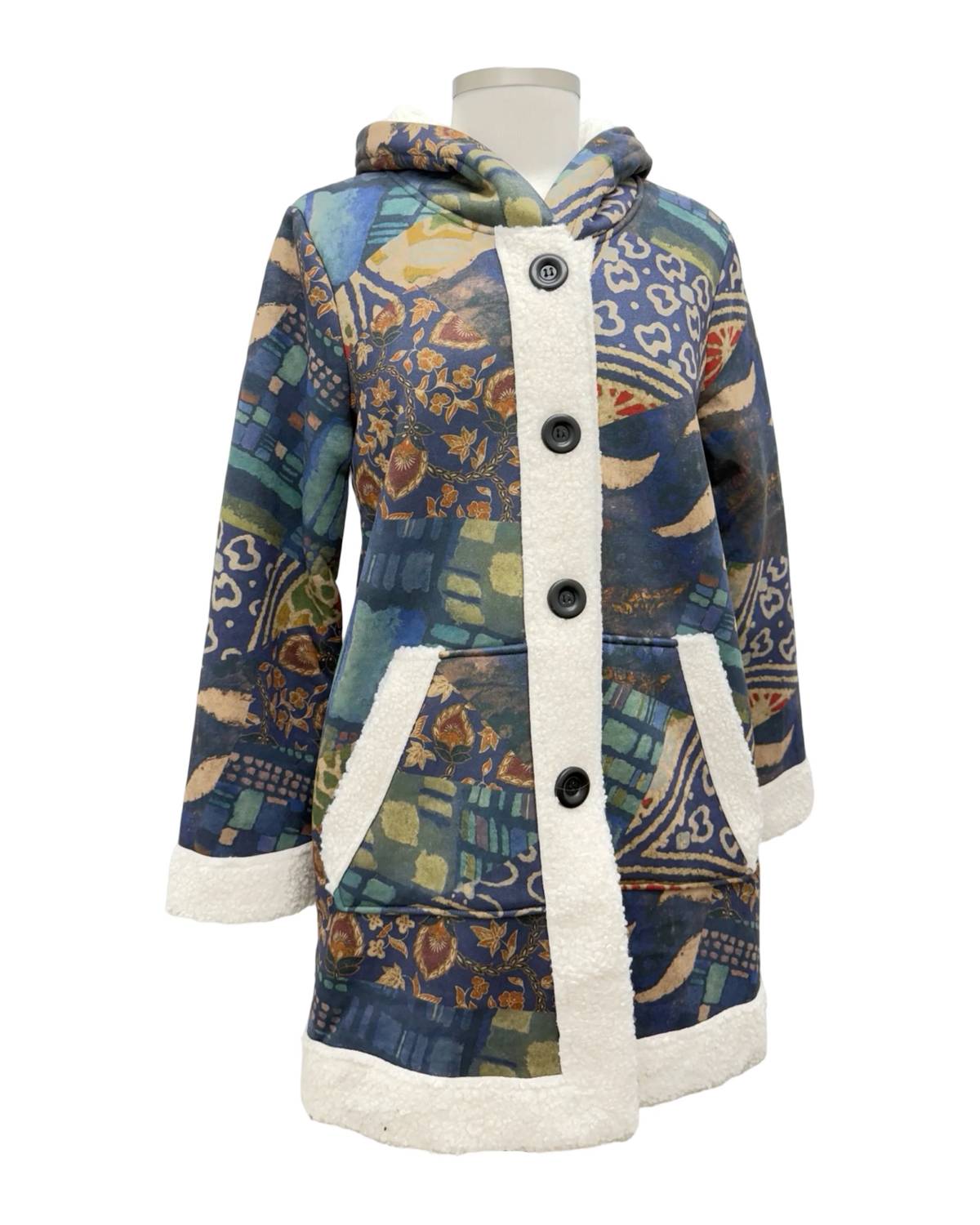 Shana Apparel - Patchwork Print Pocket Jacket