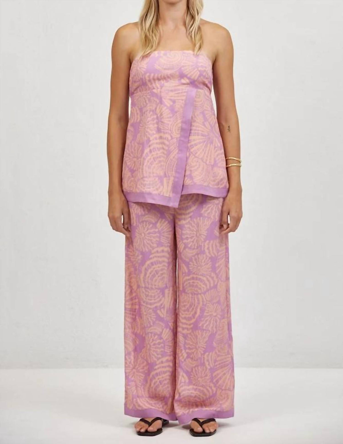A.Ren - Coquille Print Strapless Top