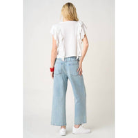 mittoshop Ainsley Tulip Embroidery Wide Leg Jeans in light wash - women's jeans - view 5