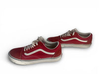 Vans Men's Lace-up Sneaker in red and white - men's sneaker - detail view