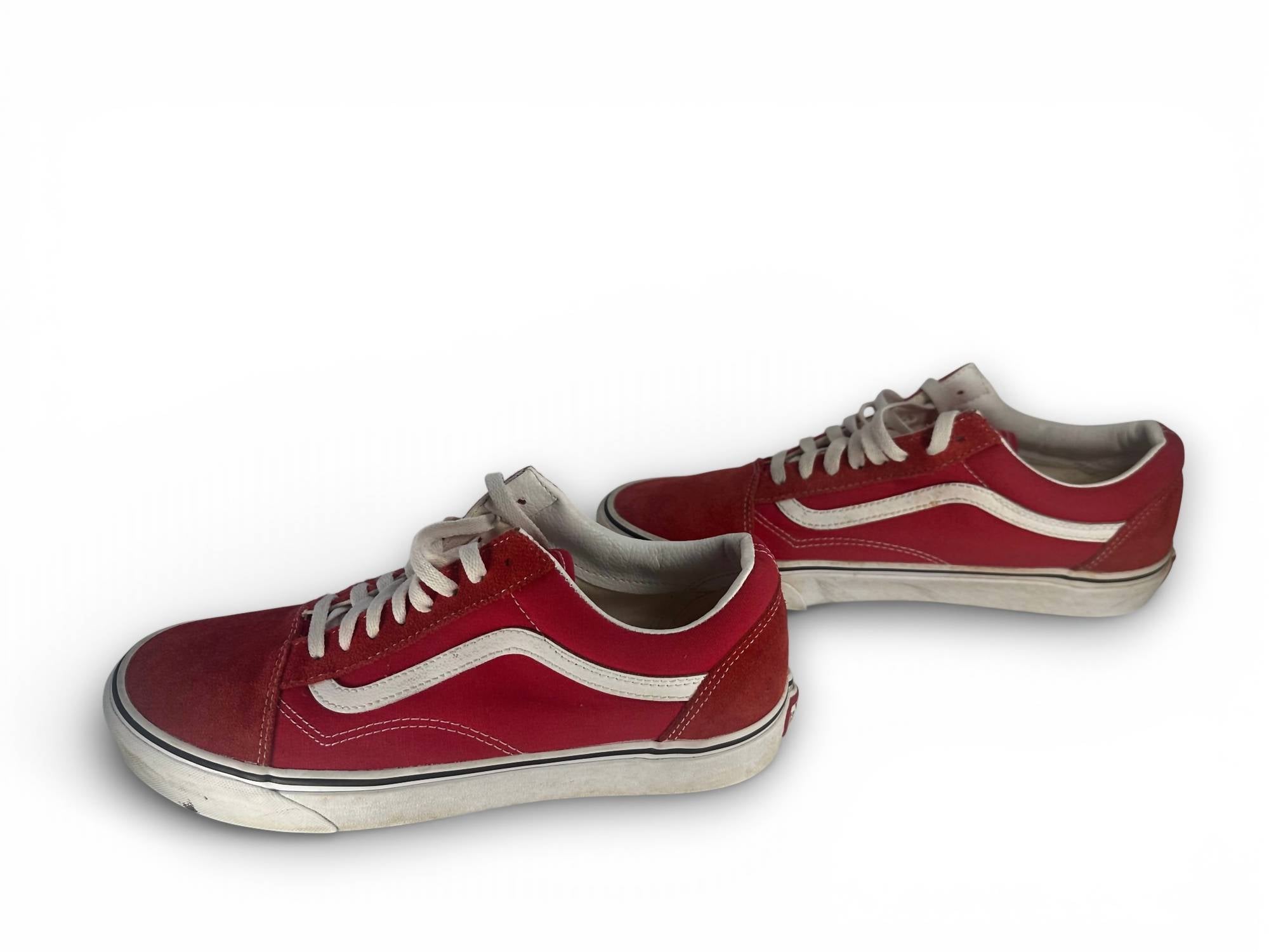 Vans Men's Lace-up Sneaker in red and white - men's sneaker - detail view