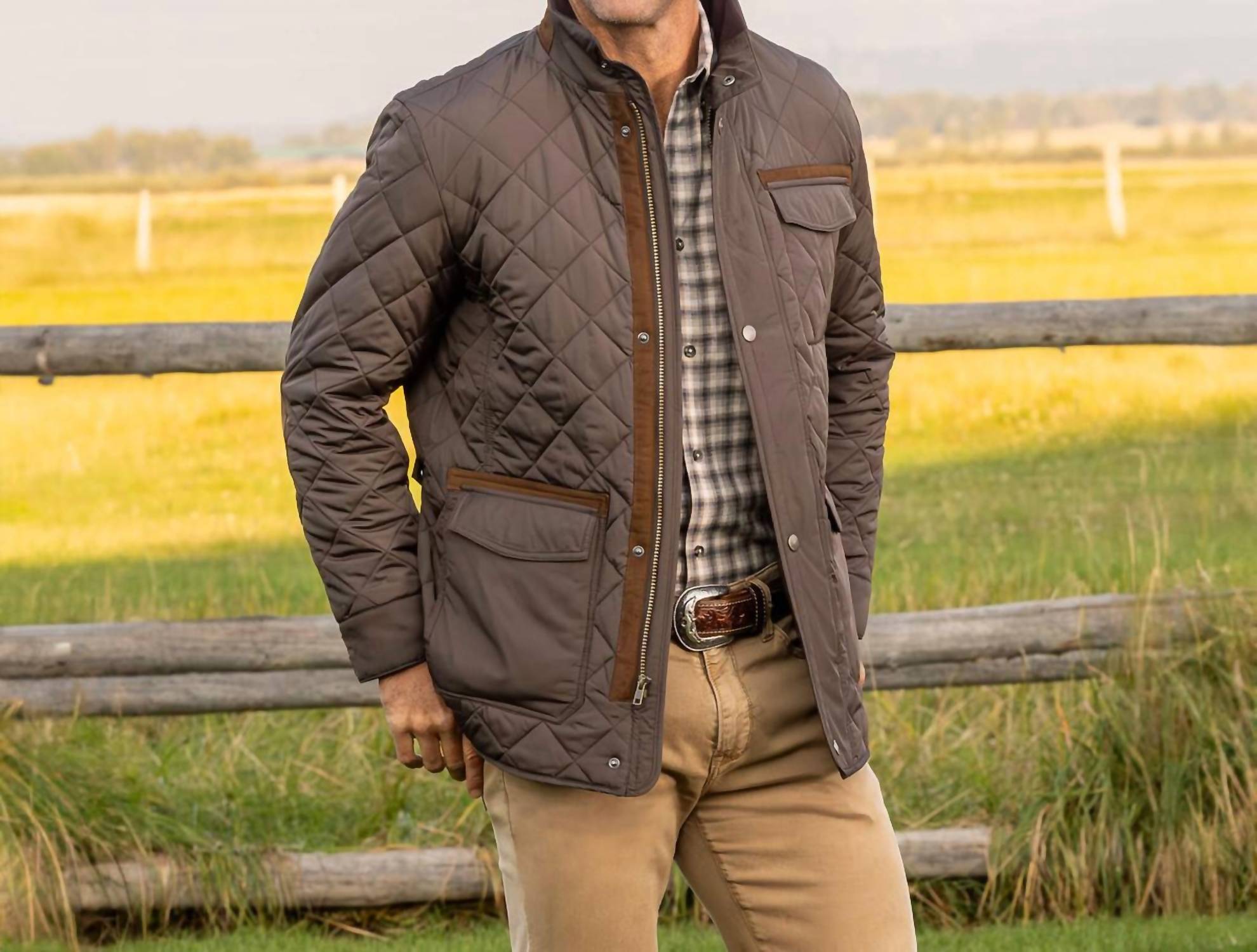 Madison Creek Outfitters Adventurer Diamond Quilted Nylon Jacket in gunmetal - men's jacket