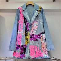 Productseeker - Tao Hand-painted Sequined Denim Blazer