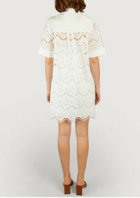 Suncoo - Carmen Eyelet Knit Woven Dress