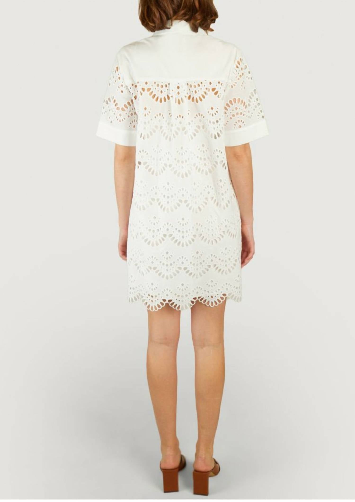 Suncoo - Carmen Eyelet Knit Woven Dress