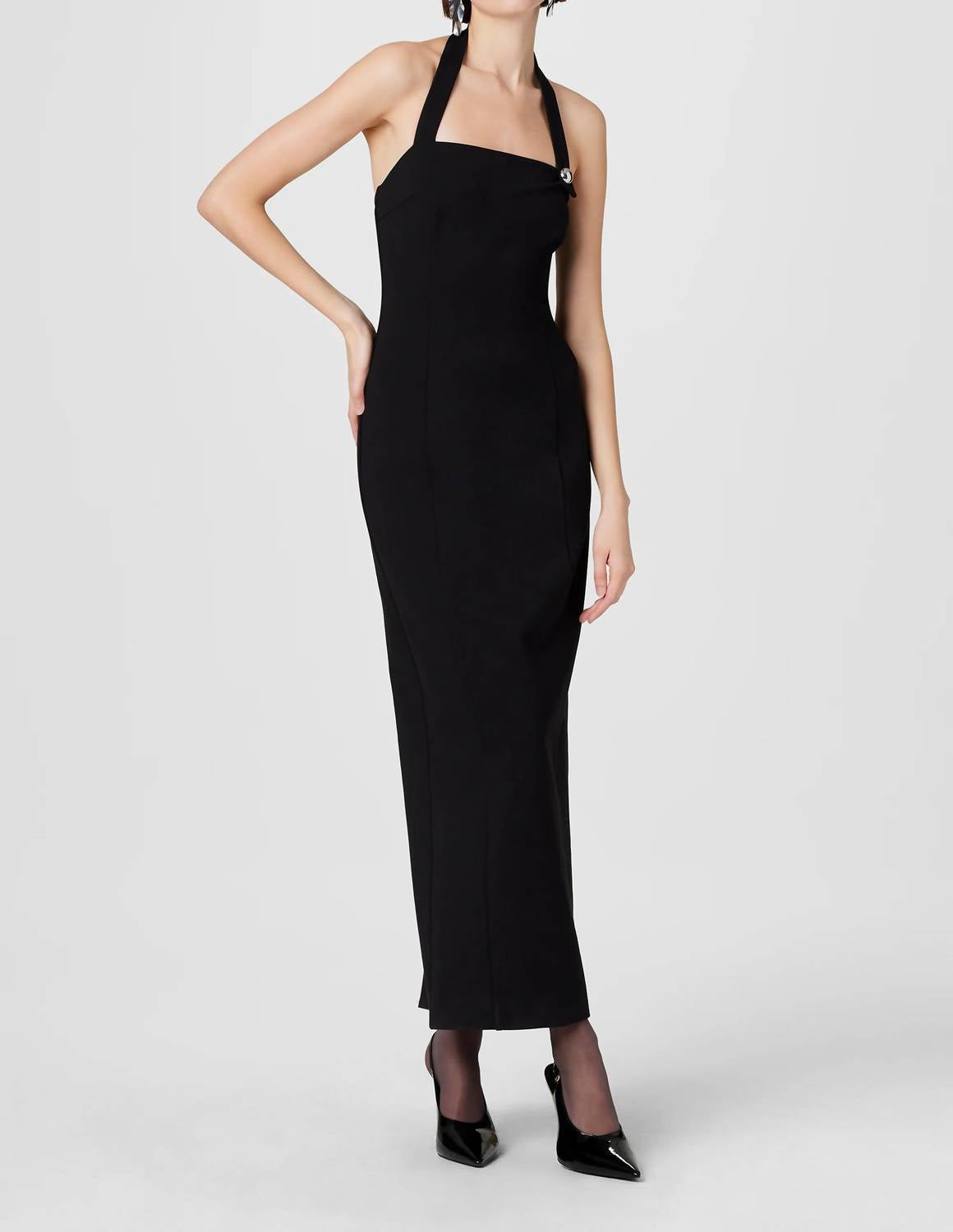 Toccin - Davina Sculpted Halter Midi Dress