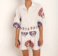 Greek Archaic Kori - Mini Peacock Short Sleeve Shirt