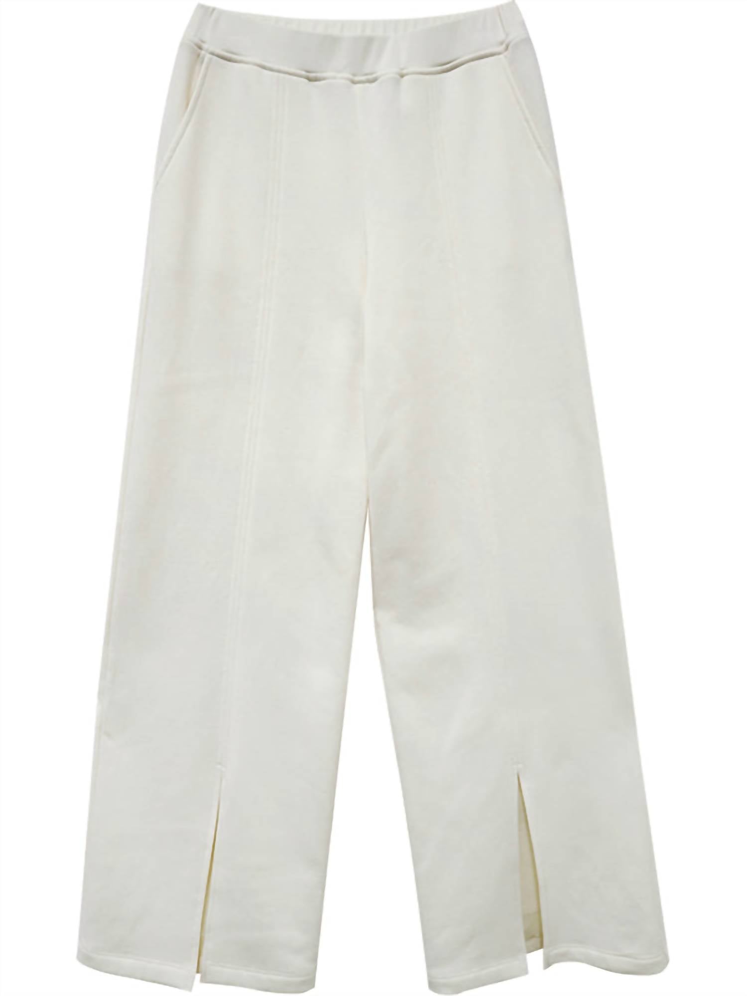 Fifteen Twenty Front Slit Sweatpants in cream 1 - women's pants - alternate view