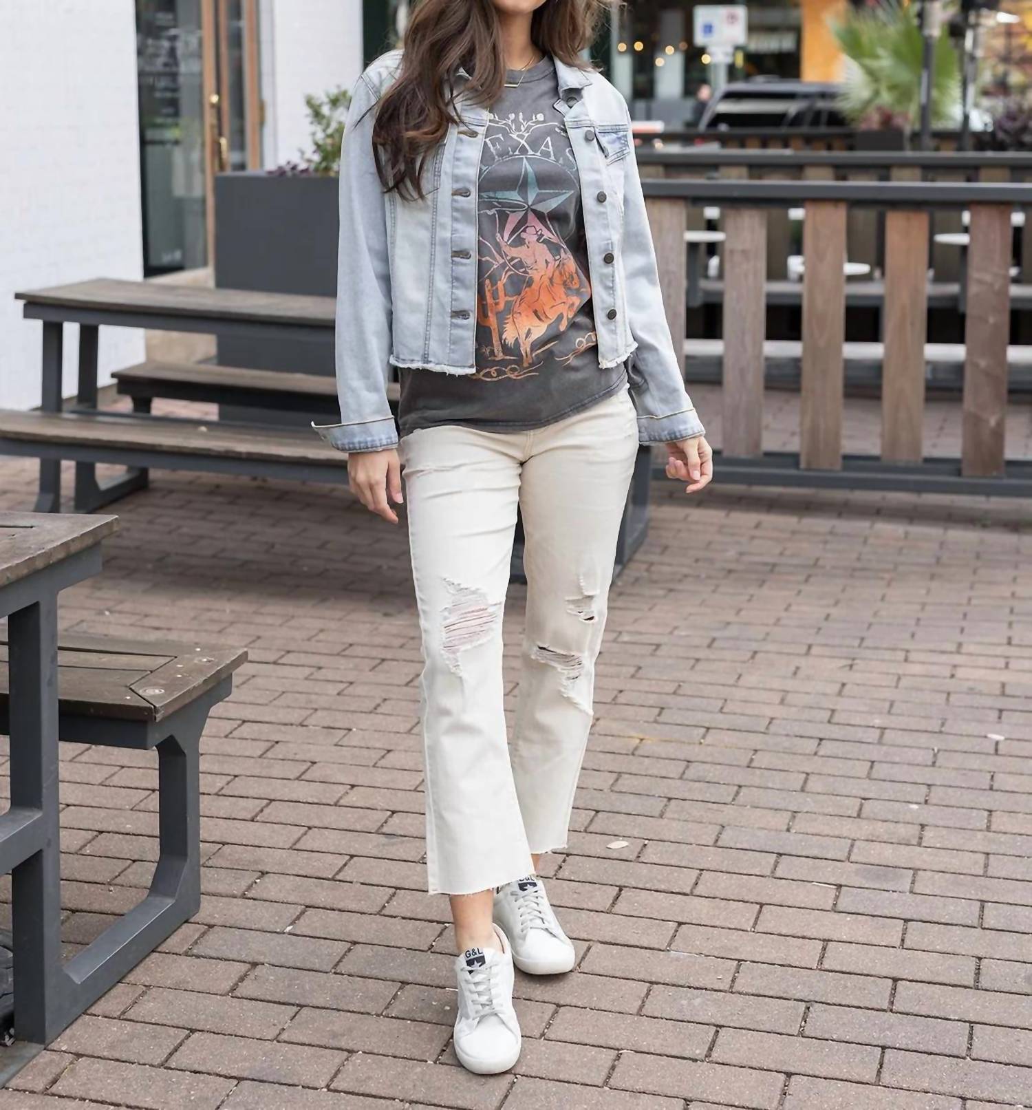 Grace And Lace - Mel's Favorite Straight Leg Cropped Denim Jeans