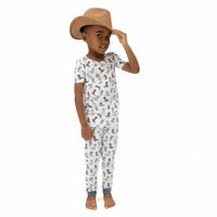 Angel Dear - Kids Cowboy Boots Bamboo Short Sleeve Pajama Set