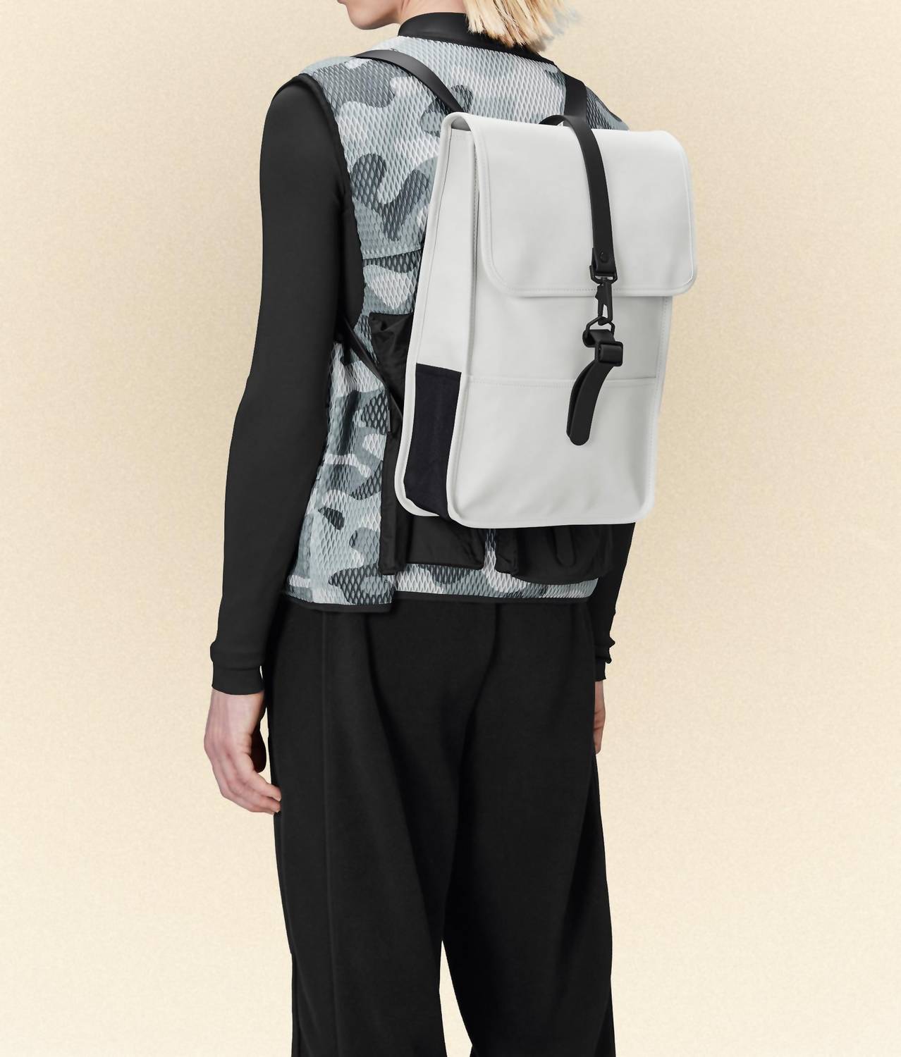Rains Unisex Mini Backpack in ash - men's bag - alternate view