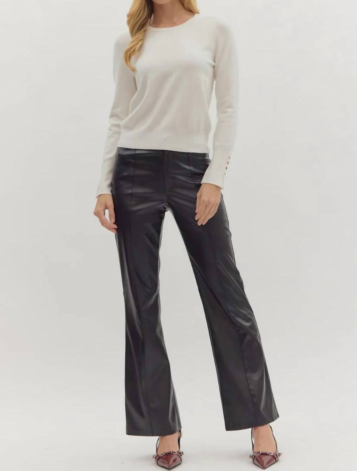 Entro - Solid Button Detail Cuff Long Sleeve Top