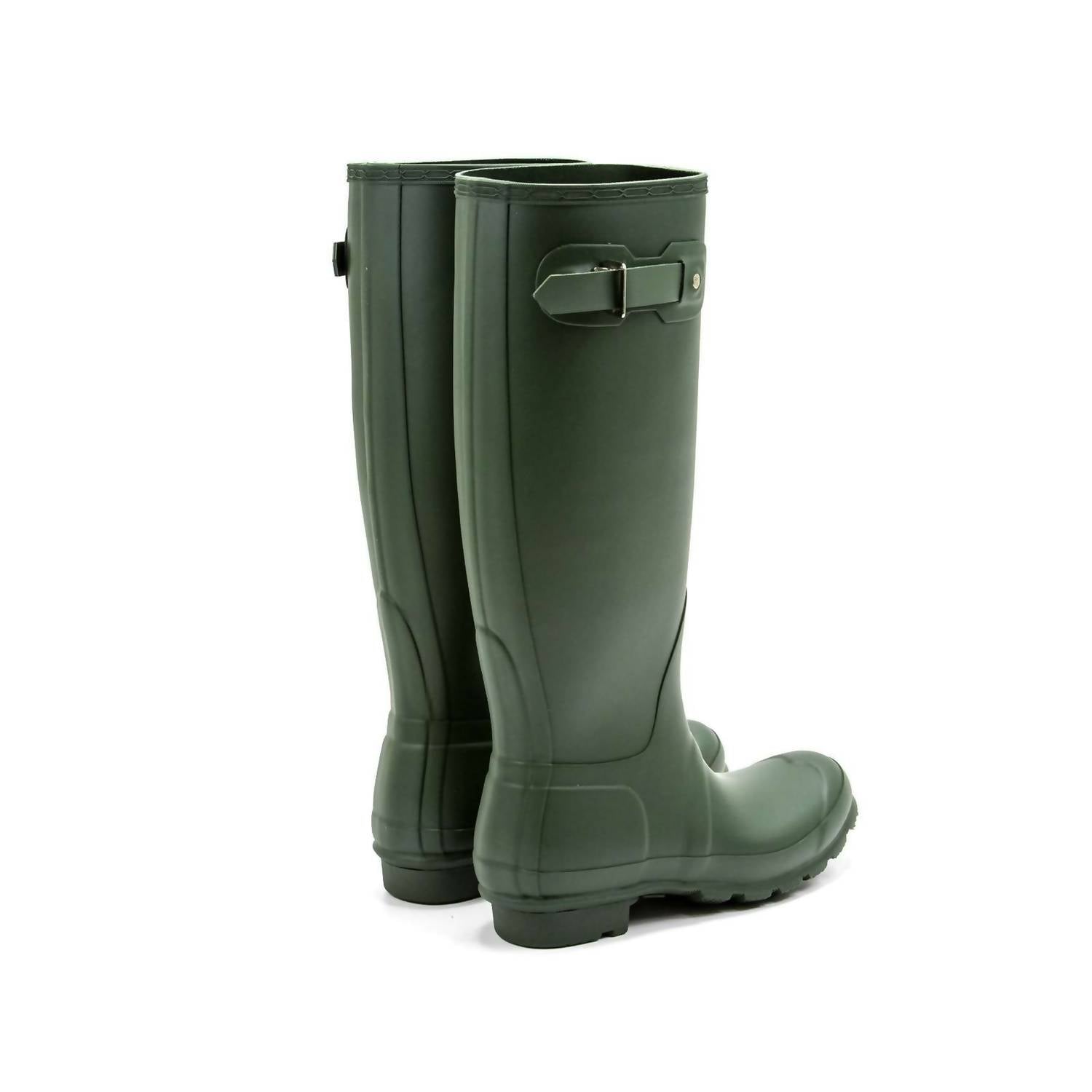 HUNTER Women's Original Tall Rain Boots in hunter green 1 - women's shoe - alternate view
