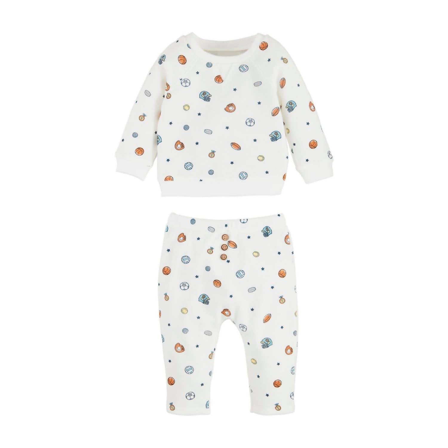 Mudpie - Sports Print Baby Outfit Set