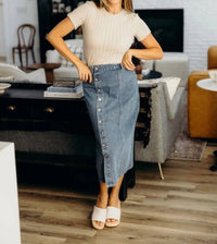 Mikarose - Button Front Skirt