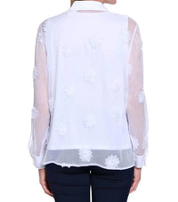 Multiples - Cuffed Long Sleeve Button Front Shirt And Tank
