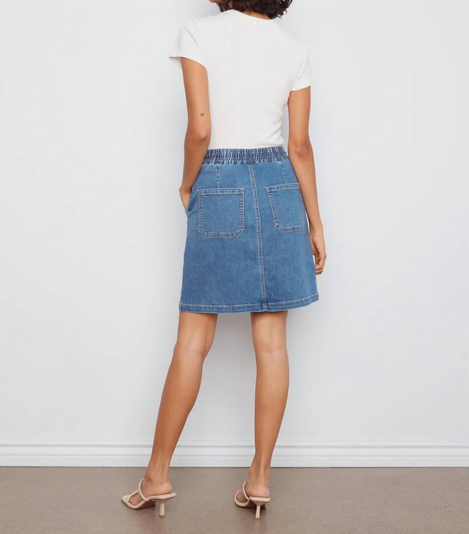 Charlie B - Everyday Stretch Denim Drawstring Skort