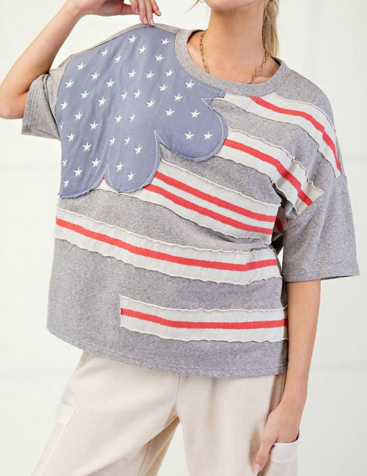 Easel - Short Sleeve American Flag T-shirt