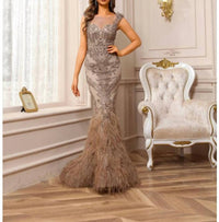 Terani Couture - Sophisticated Elegant Formal Long Evening Beaded Tulle Dress