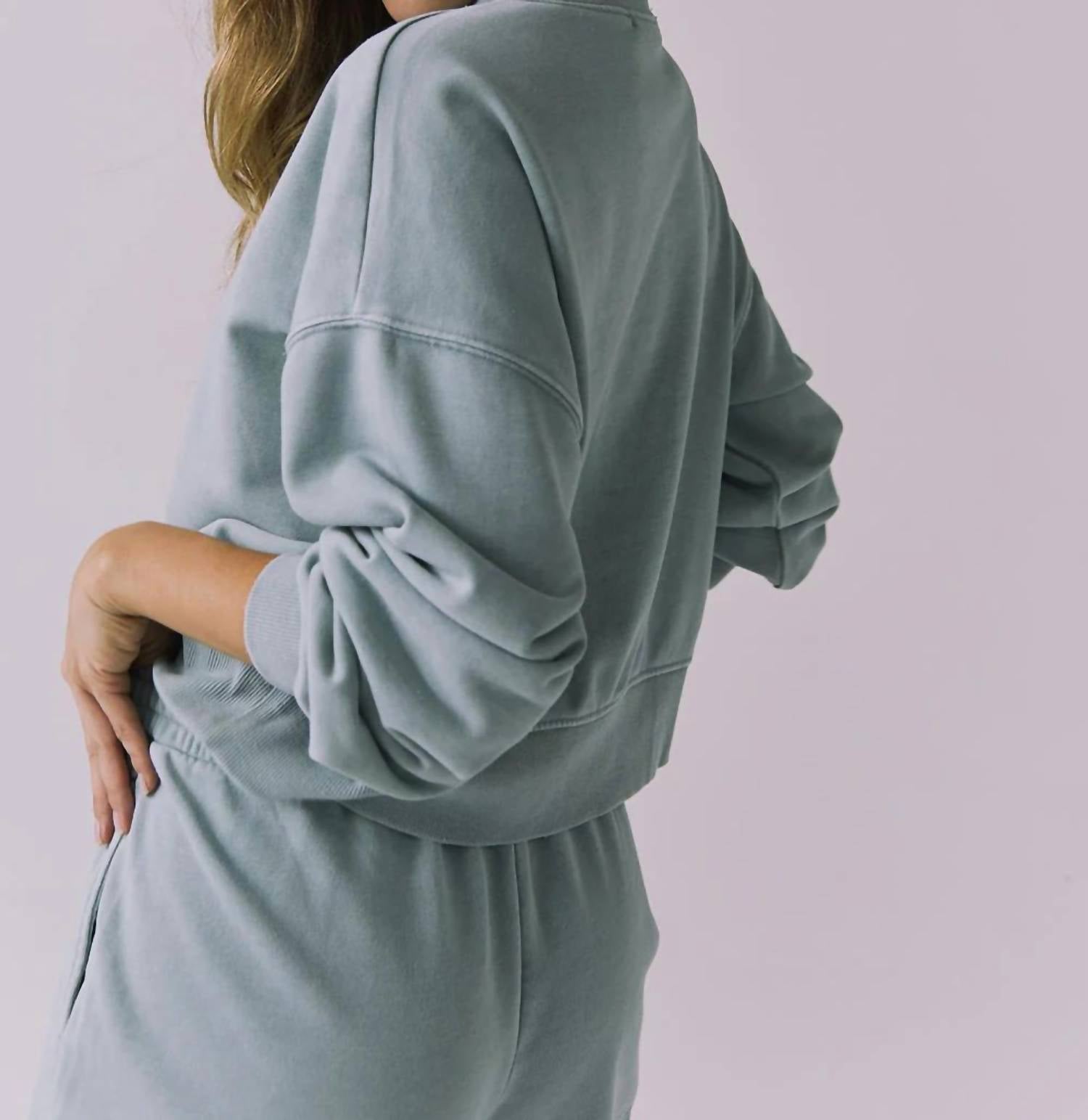 Chaser Casbah Crop Pullover in garden sage - women's shirt - view 4