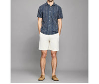 Billy Reid - Short Sleeve Geo Stitch Embroidered Treme Shirt