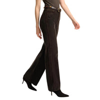 Veronica Beard Taylor Corduroy Wide-Leg Pant in dark umber - women's jeans - alternate view