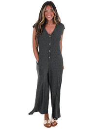 Very J - Easy Days Striped Jumpsuit