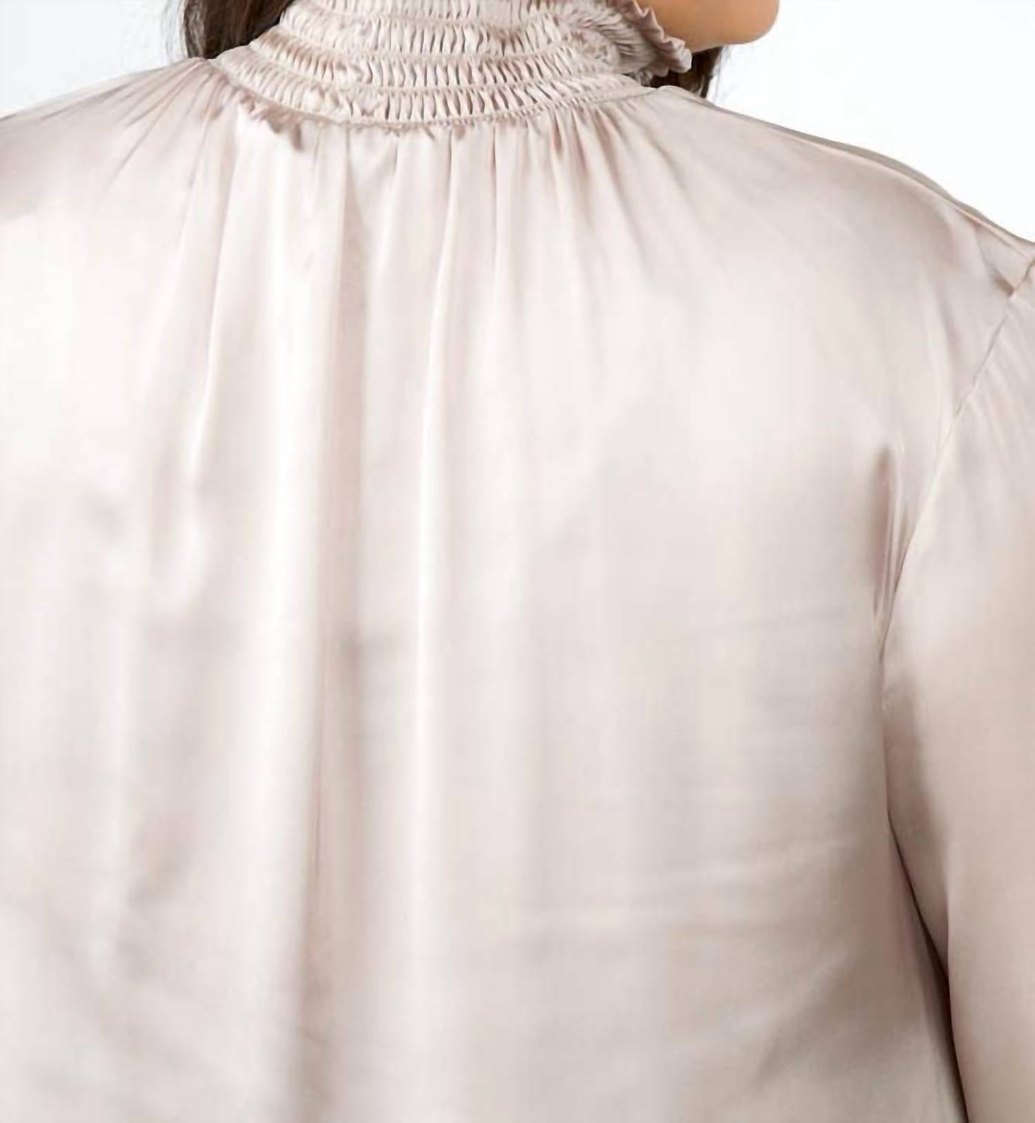 Tricot Chic - Pleated Long Sleeve Top - Plus