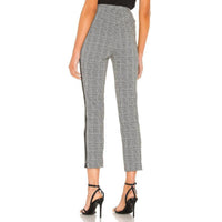 Bailey 44 Women's Aubrey Plaid Pant in white black - women's pants - detail view