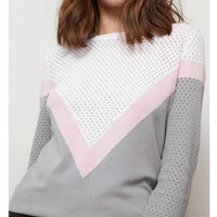 Autumn Cashmere - Mesh Color Block Yoke Sweater