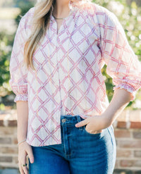 Clara the Label Sage Blouse in prism pink - women's blouse