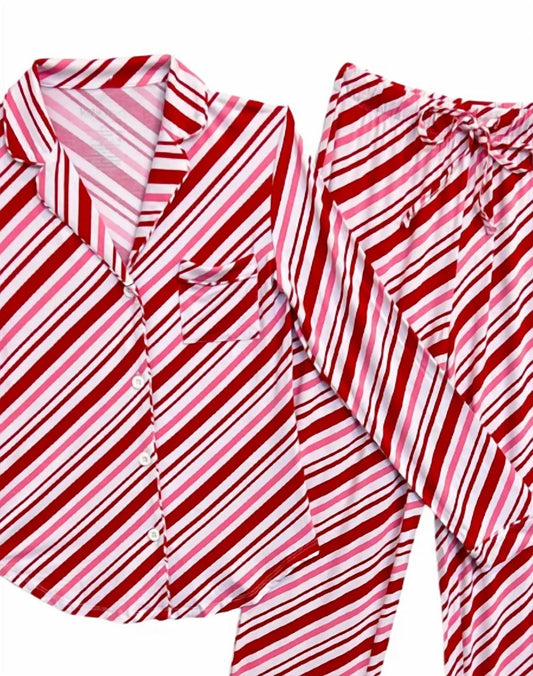 Katie J Nyc - Girl's Maia Candy Cane Pant Set