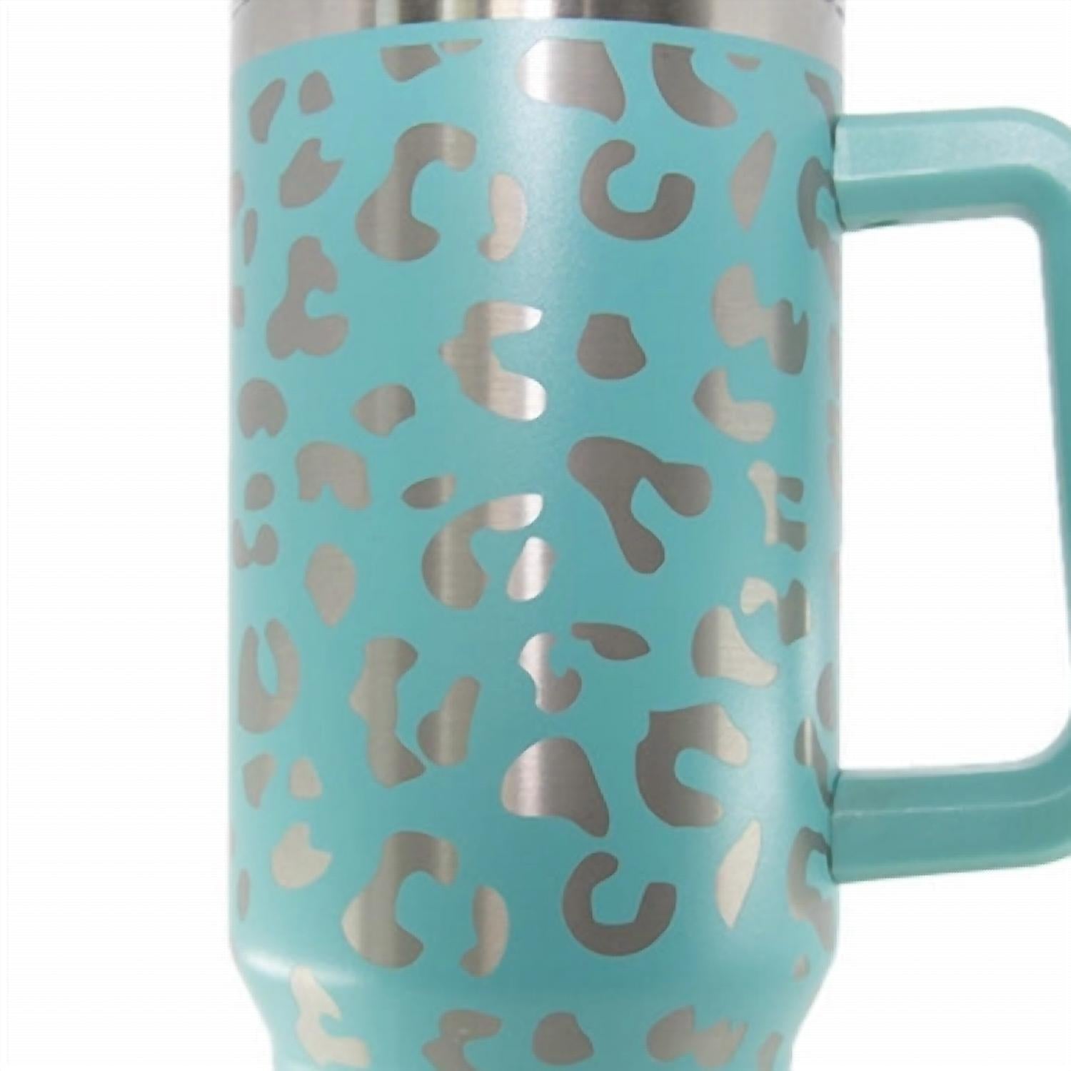 Katydid - Metallic Leopard 40 Oz Stainless Steel Tumbler Cup With Handle