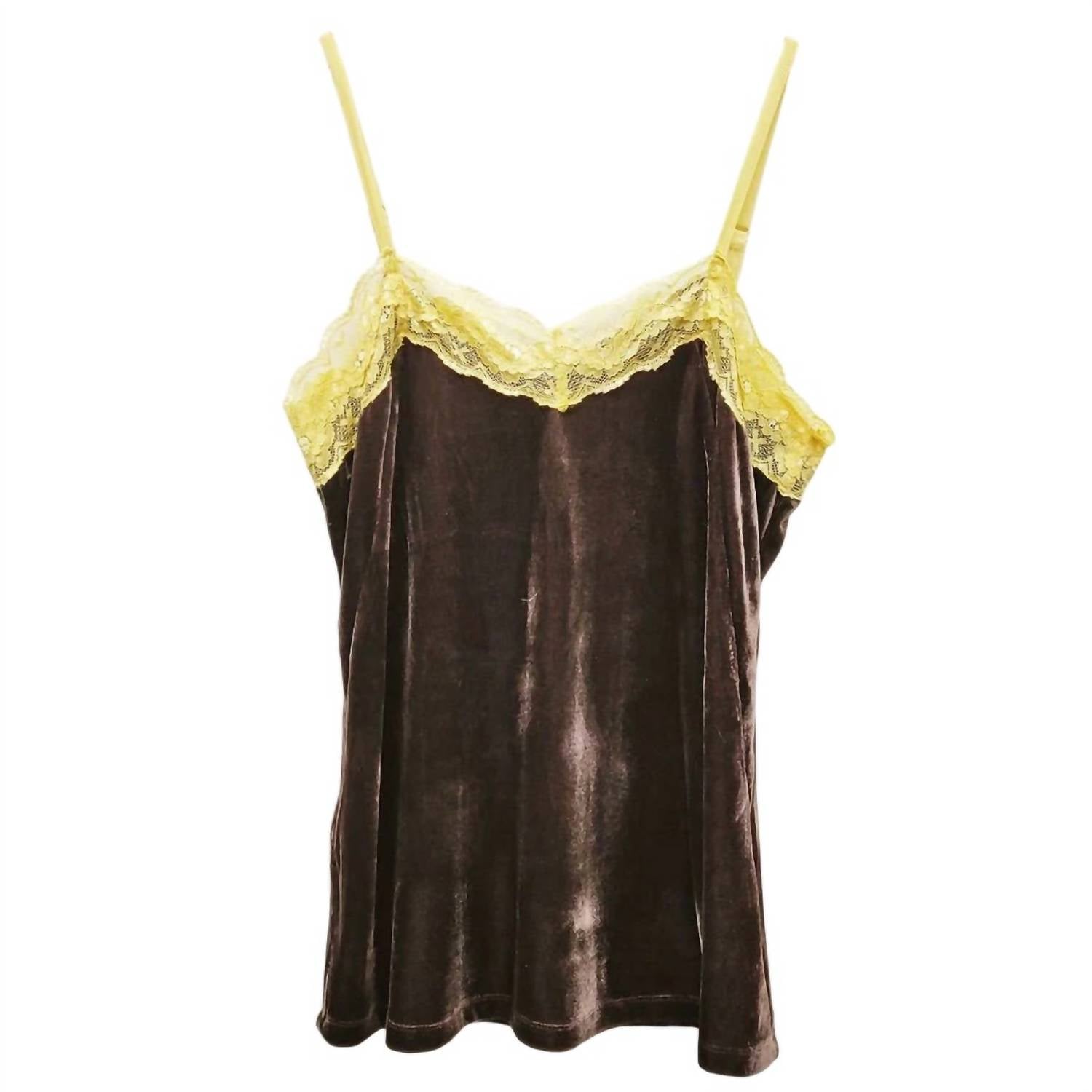 Aratta - Women's Velvet Lace Trim Cami