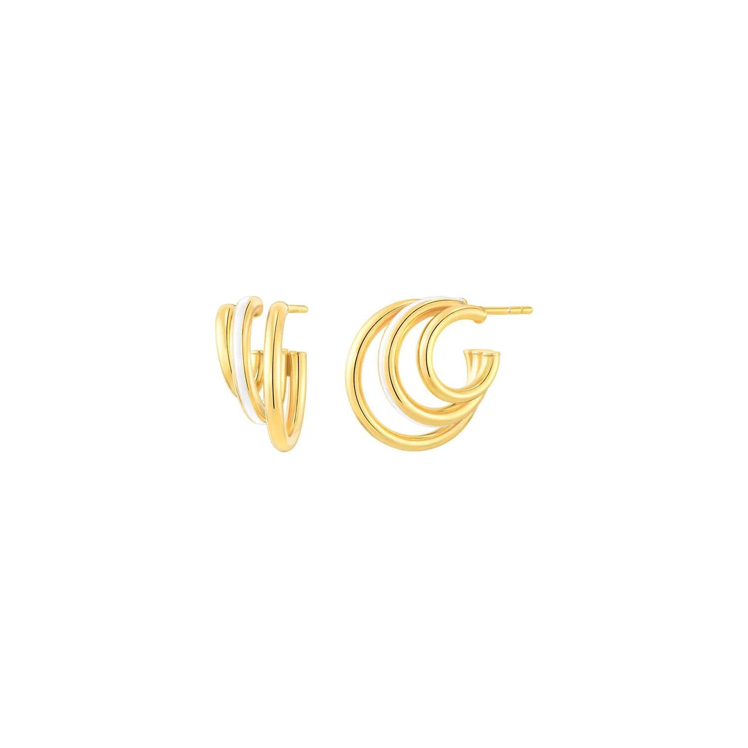 Gold & Honey - Women's Enamel Triple Hoop Earrings