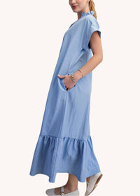 Glam - Ruffle Neck Relaxed Midi Dress