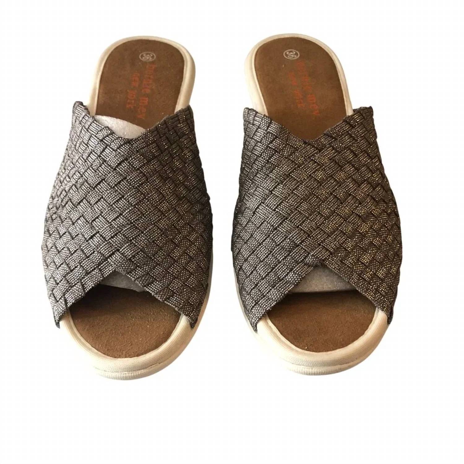 BERNIE MEV Women's Bon Bon Sandals in new smoke shimmer - women's sandal - detail view