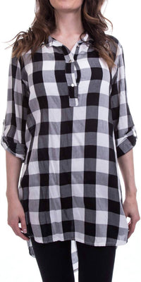 Gigi Moda - Gingham Collared Shirt