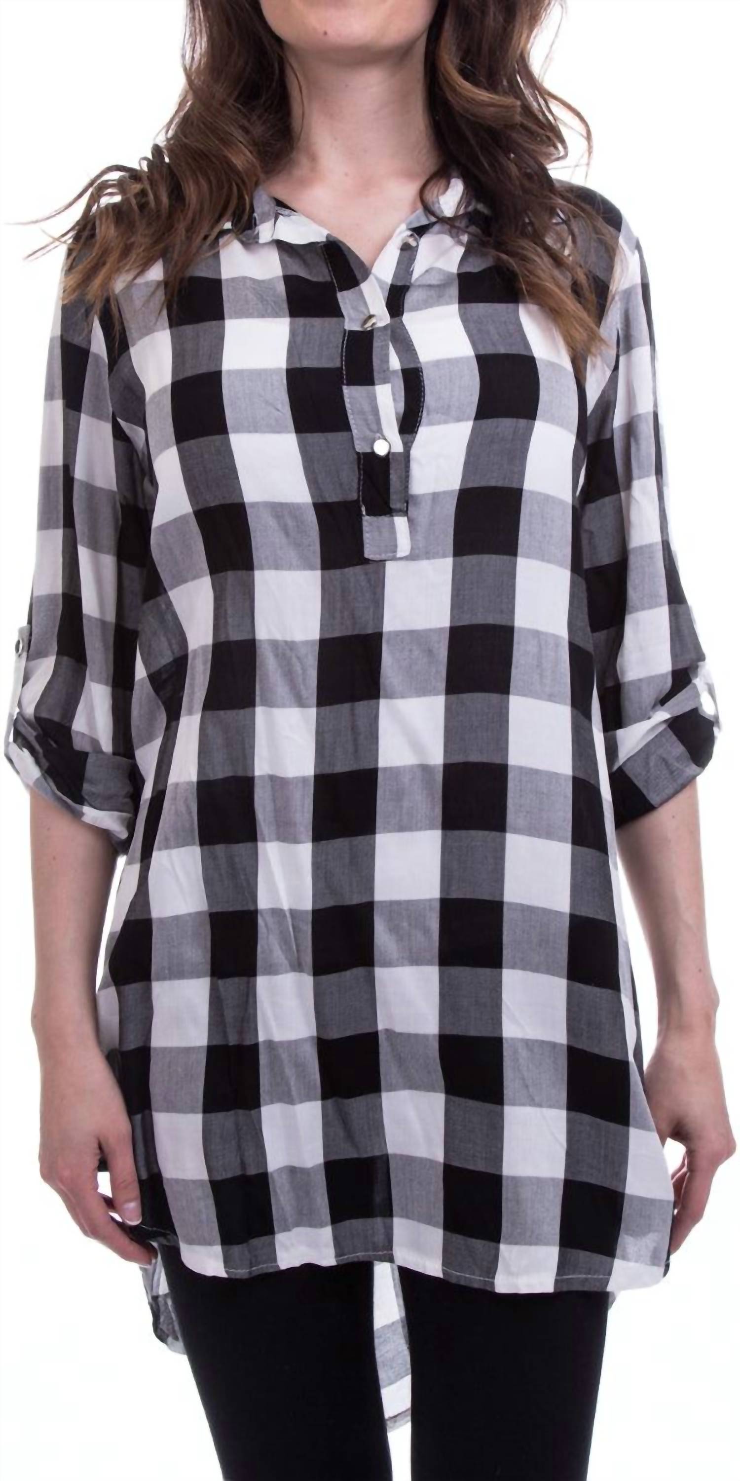 Gigi Moda - Gingham Collared Shirt