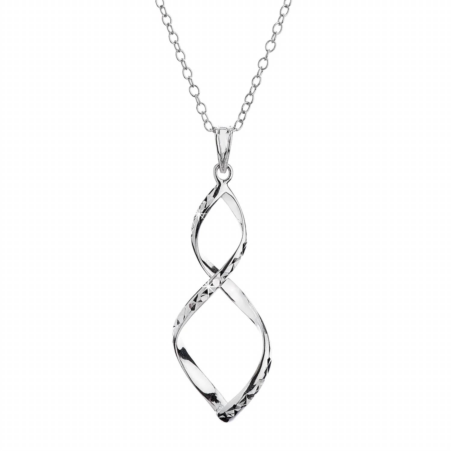 Gold & Honey - Women's Figure 8 With Diamond Cut Drop Earrings And Pendant Necklace Set