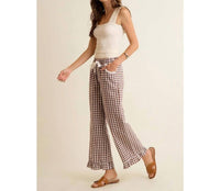 So Me - Gingham & Lace Ruffle Pant