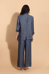 Jessie Liu - Linen Twill Wide Leg Pants