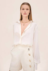 ALEXIS Pat Long-sleeve Blouse in ivory - women's long sleeve top - alternate view