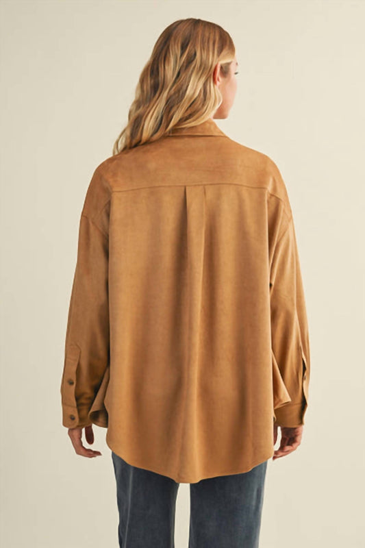 Mustard Seed - Button Down Suede Top