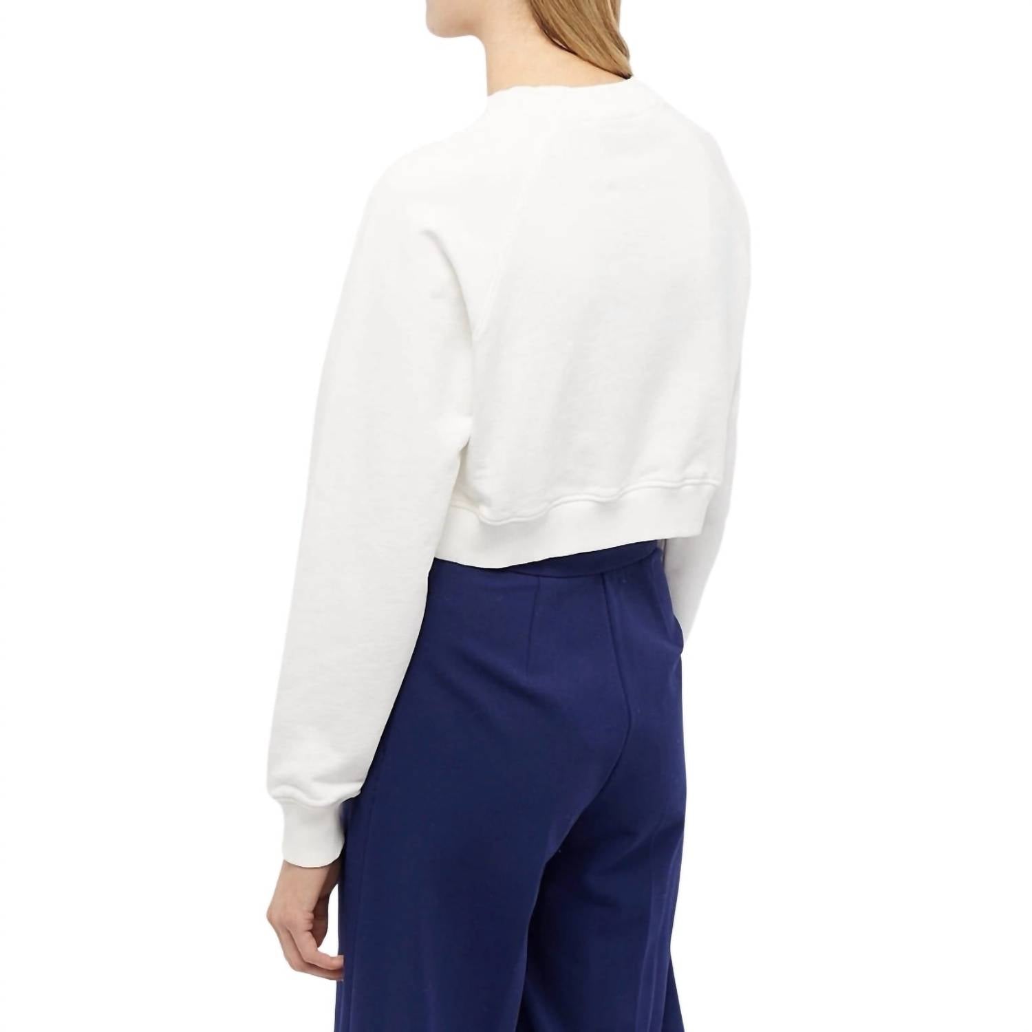 Casablanca Casa Clouds Cropped Sweater in white - women's sweater - alternate view