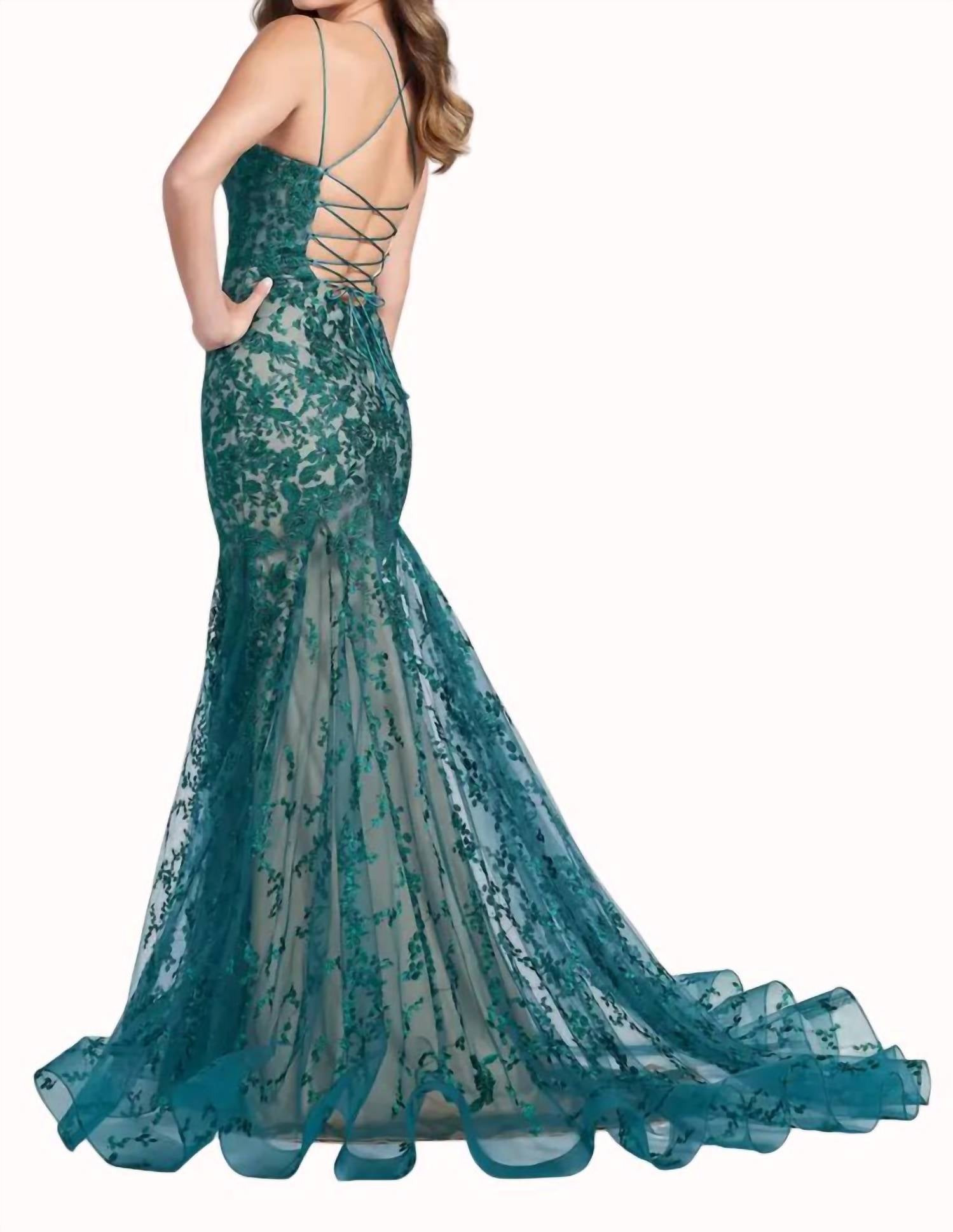 Ellie Wilde - Scoop Embroidered Prom Gown