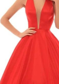 Tarik Ediz - Criss Cross Back Plunging Neck Dress