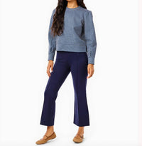 ADDISON BAY Ponte Waverly Flare Pants in navy - women's pants - detail view