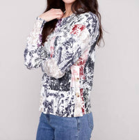 Charlie B - Printed With Side Buttons Sweater - Plus